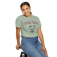 Pom Mom, Varsity - Comfort Colors | Trendy Women's T-Shirt. Direct to Garment. Printed & Shipped in the USA. Unisex Sizes.