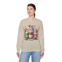 Hot Chocolate Mugs Christmas Hot Cocoa – Gildan Heavy Blend | Trendy Women’s Soft Sweatshirt. Direct to Garment. Printed & Shipped in the USA. Unisex Sizes.