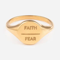 "Faith Over Fear" Gold-Colored Ring