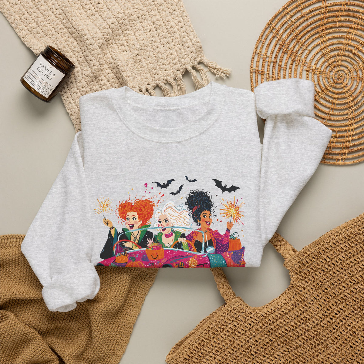 Witch Way to the Party? – Gildan Heavy Blend | Trendy Women’s Soft Sweatshirt. Direct to Garment. Printed & Shipped in the USA. Unisex Sizes.