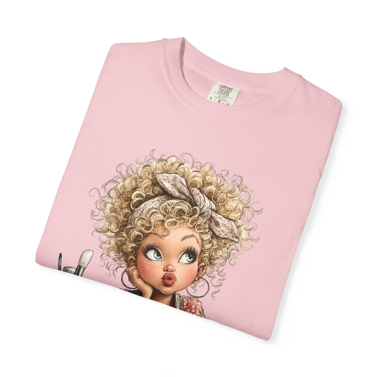 Cute Artist Curly Girl - Comfort Colors | Trendy Women's T-Shirt. Direct to Garment. Printed & Shipped in the USA. Unisex Sizes.