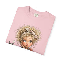 Cute Artist Curly Girl - Comfort Colors | Trendy Women's T-Shirt. Direct to Garment. Printed & Shipped in the USA. Unisex Sizes.