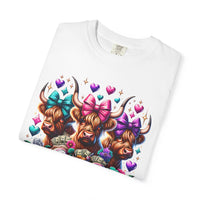 Cute Highland Cows Bingo Squad - Comfort Colors | Trendy Women's T-Shirt. Direct to Garment. Printed & Shipped in the USA. Unisex Sizes.