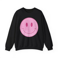 Glitter Smiley – Gildan Heavy Blend | Trendy Women’s Soft Sweatshirt. Direct to Garment. Printed & Shipped in the USA. Unisex Sizes.