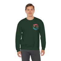 Sun Salt Sand, Beach Sunset - Front & Back Print – Gildan Heavy Blend | Trendy Women’s and Men's Soft Sweatshirt. Direct to Garment. Printed & Shipped in the USA. Unisex Sizes.