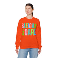 Sleigh Hair Don’t Care, Funny Christmas Graphic Tee – Gildan Heavy Blend | Trendy Women’s Soft Sweatshirt. Direct to Garment. Printed & Shipped in the USA. Unisex Sizes.
