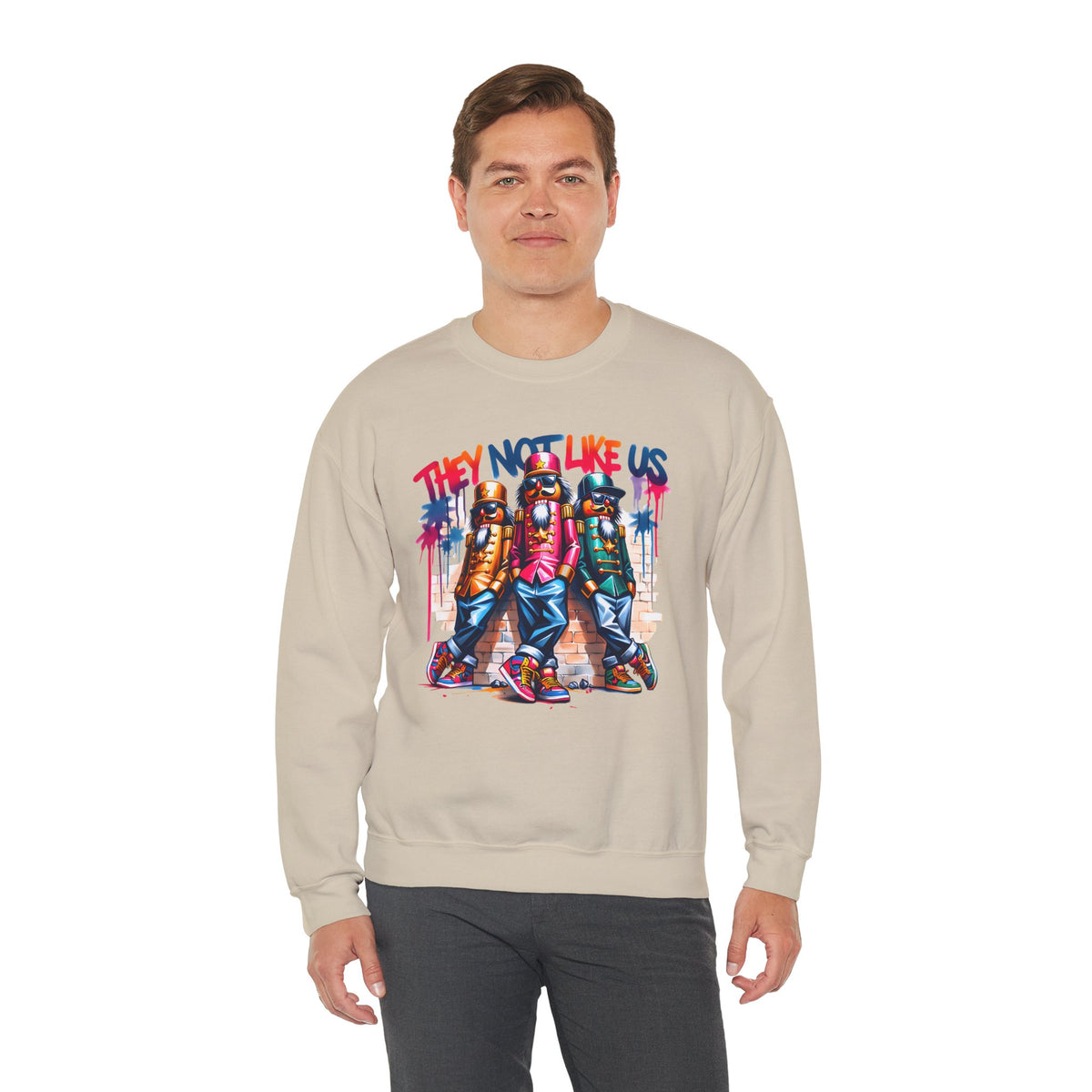 They Not Like Us Nutcracker Trio Christmas – Gildan Heavy Blend | Trendy Women’s and Men's Soft Sweatshirt. Direct to Garment. Printed & Shipped in the USA. Unisex Sizes.