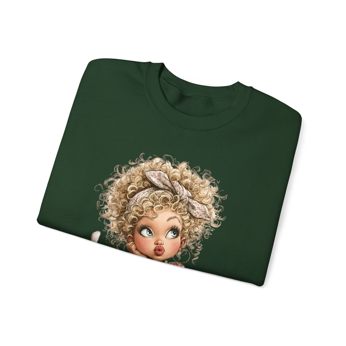 Cute Artist Curly Girl – Gildan Heavy Blend | Trendy Women’s Soft Sweatshirt. Direct to Garment. Printed & Shipped in the USA. Unisex Sizes.