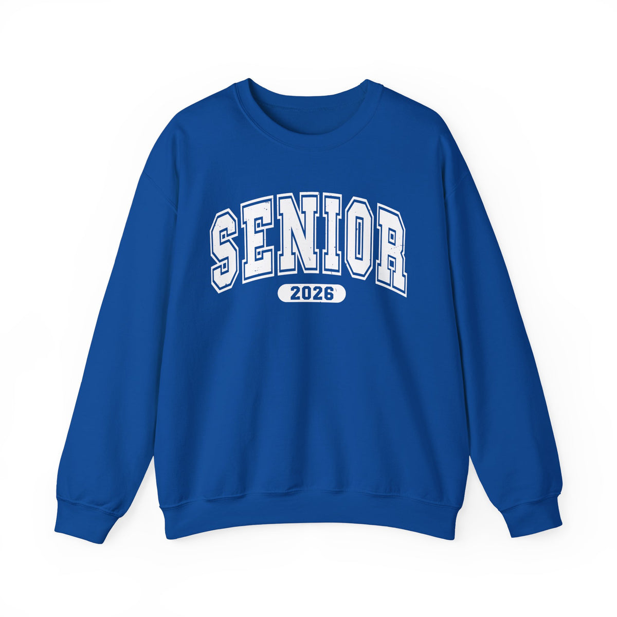 Senior 2026, Varsity – Gildan Heavy Blend | Trendy Women’s and Men's Soft Sweatshirt. Direct to Garment. Printed & Shipped in the USA. Unisex Sizes.