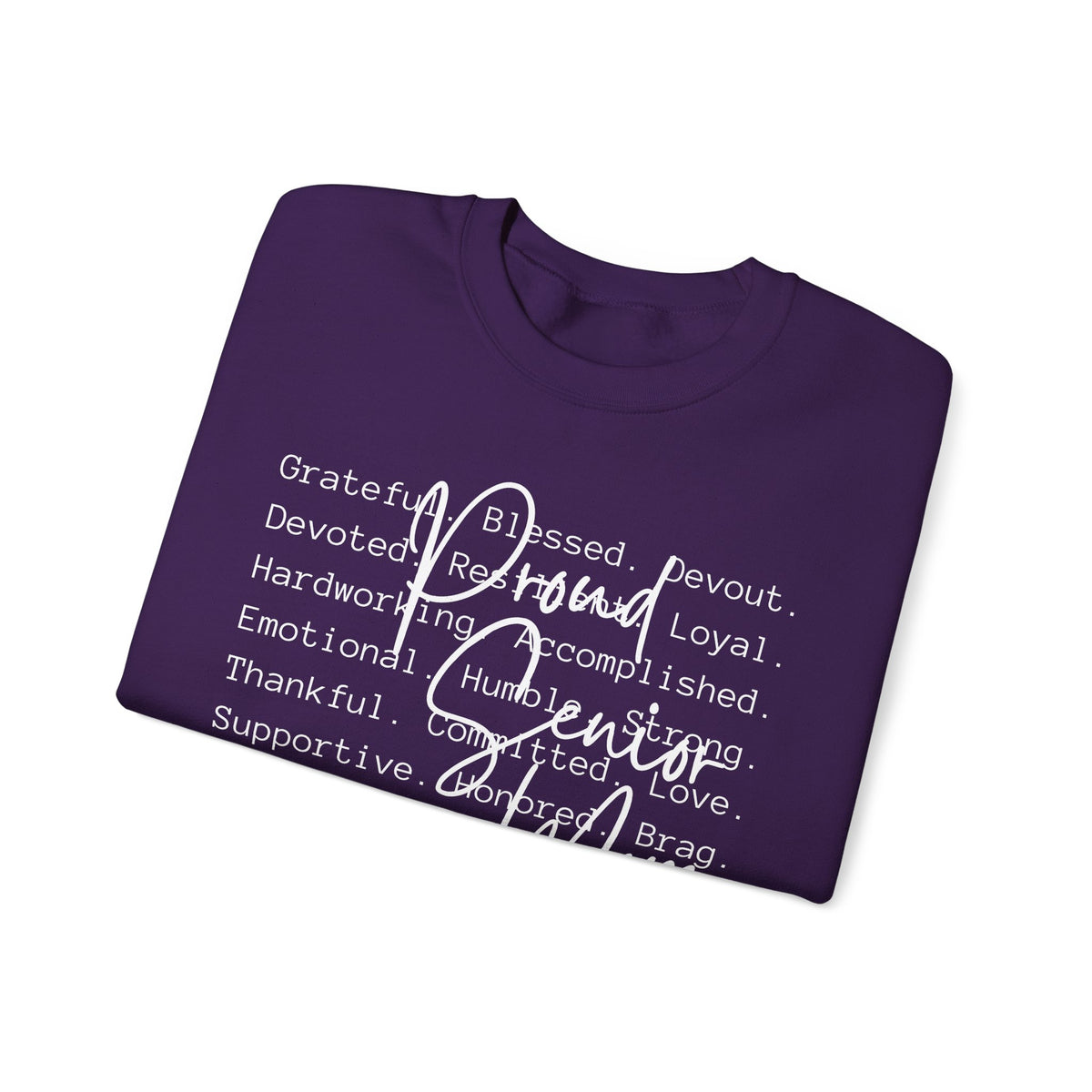 Proud Senior Mom, Description – Gildan Heavy Blend | Trendy Women’s Soft Sweatshirt. Direct to Garment. Printed & Shipped in the USA. Unisex Sizes.