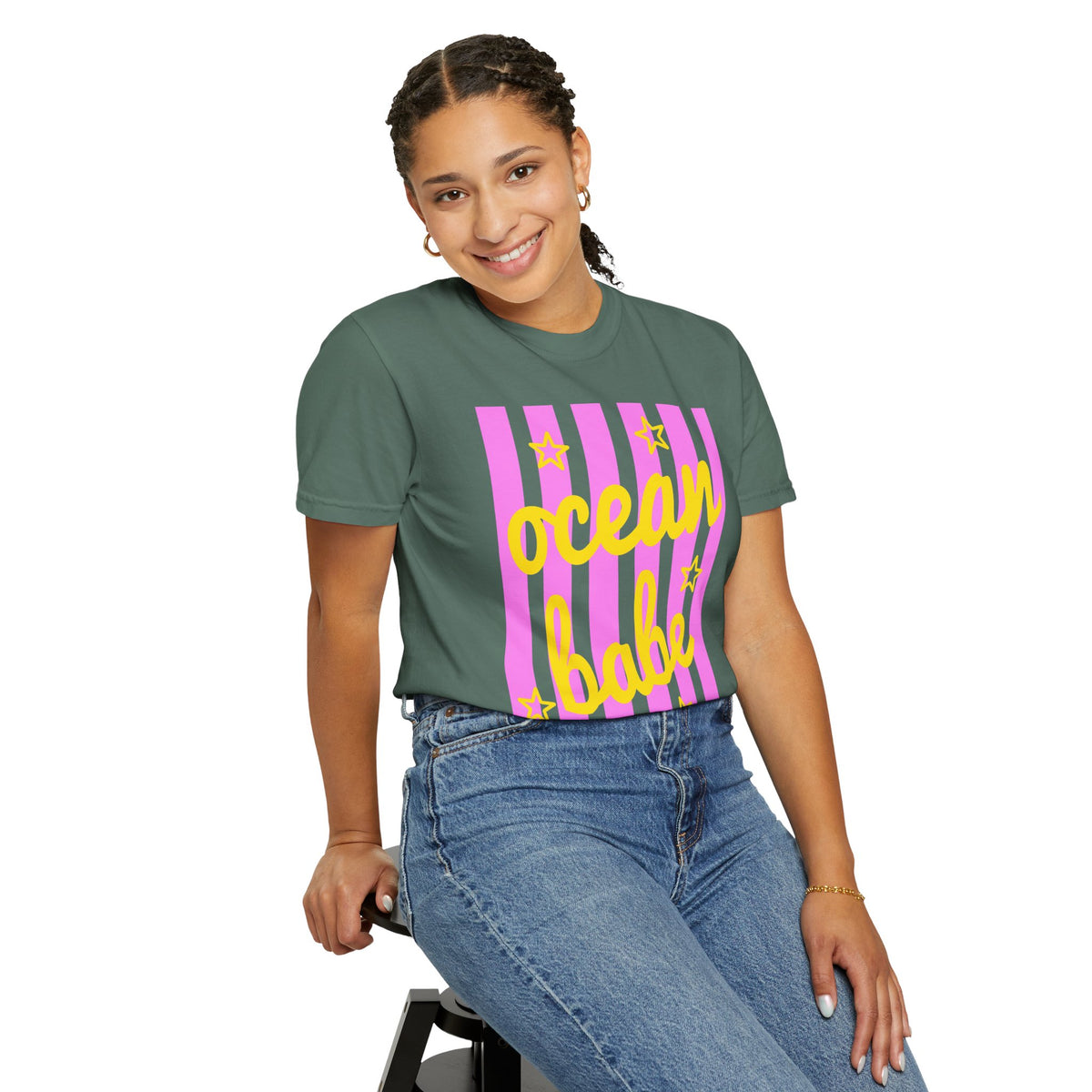 Ocean Babe - Comfort Colors | Trendy Women's T-Shirt. Direct to Garment. Printed & Shipped in the USA. Unisex Sizes.