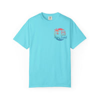 Sun Salt Sand, Beach Sunset - Front & Back Print - Comfort Colors | Trendy Women's and Men's T-Shirt. Direct to Garment. Printed & Shipped in the USA. Unisex Sizes.