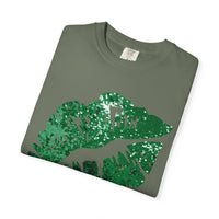 Green Faux Glitter Kiss - Comfort Colors | Trendy Women's T-Shirt. Direct to Garment. Printed & Shipped in the USA. Unisex Sizes.