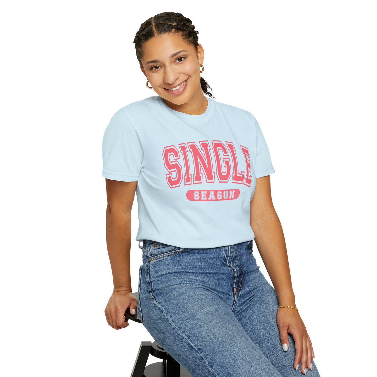 Single Season - Varsity - Comfort Colors | Trendy Women's T-Shirt. Direct to Garment. Printed & Shipped in the USA. Unisex Sizes.
