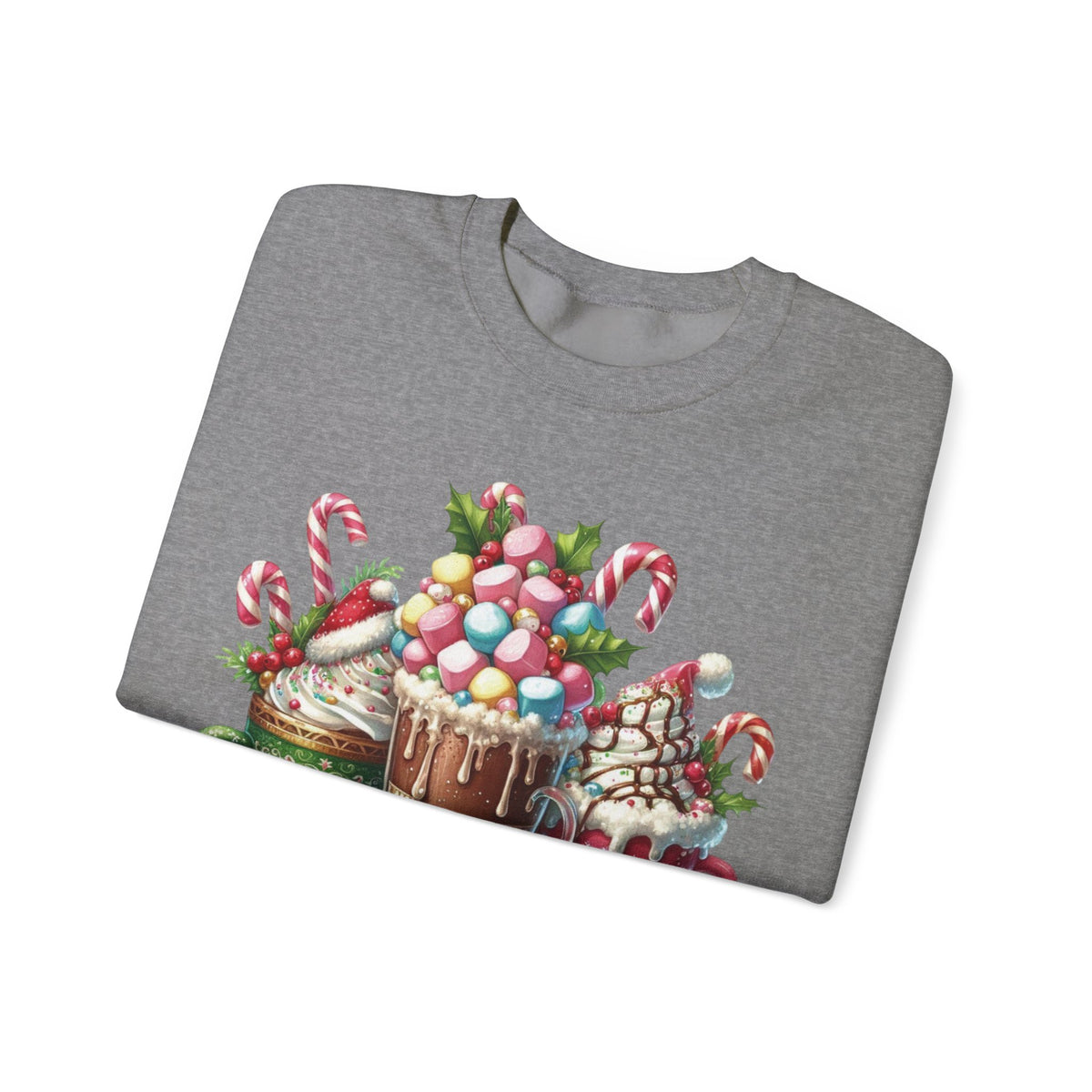 Hot Chocolate Mugs Christmas Hot Cocoa – Gildan Heavy Blend | Trendy Women’s Soft Sweatshirt. Direct to Garment. Printed & Shipped in the USA. Unisex Sizes.