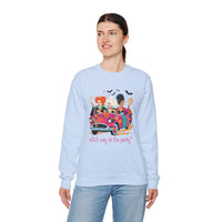 Witch Way to the Party? – Gildan Heavy Blend | Trendy Women’s Soft Sweatshirt. Direct to Garment. Printed & Shipped in the USA. Unisex Sizes.
