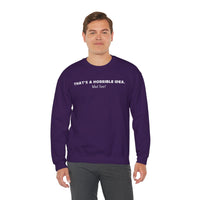 Horrible Idea, What Time? – Gildan Heavy Blend | Trendy Women’s and Men's Soft Sweatshirt. Direct to Garment. Printed & Shipped in the USA. Unisex Sizes.