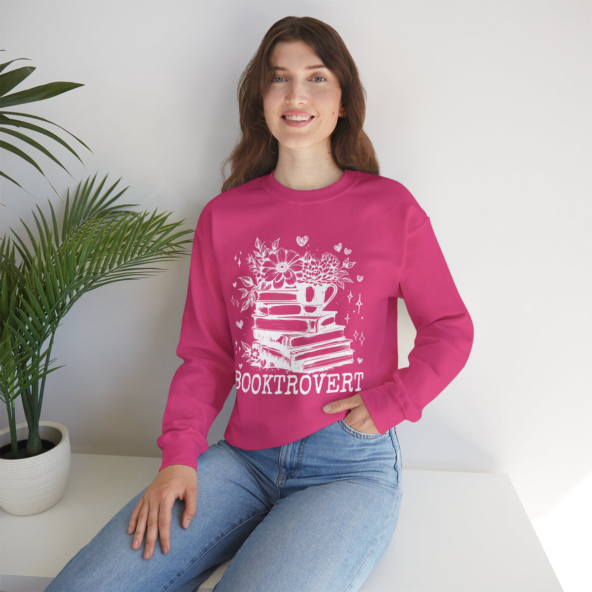Booktrovert – Gildan Heavy Blend | Trendy Women’s Soft Sweatshirt. Direct to Garment. Printed & Shipped in the USA. Unisex Sizes.