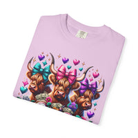 Cute Highland Cows Bingo Squad - Comfort Colors | Trendy Women's T-Shirt. Direct to Garment. Printed & Shipped in the USA. Unisex Sizes.