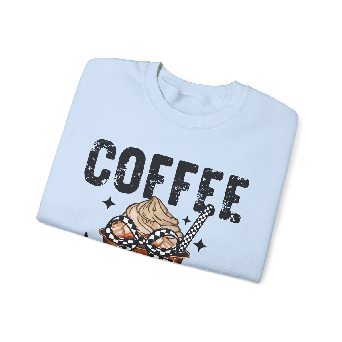 Coffee Changes Everything, Iced Coffee, Coffee Lovers – Gildan Heavy Blend | Trendy Women’s Soft Sweatshirt. Direct to Garment. Printed & Shipped in the USA. Unisex Sizes.