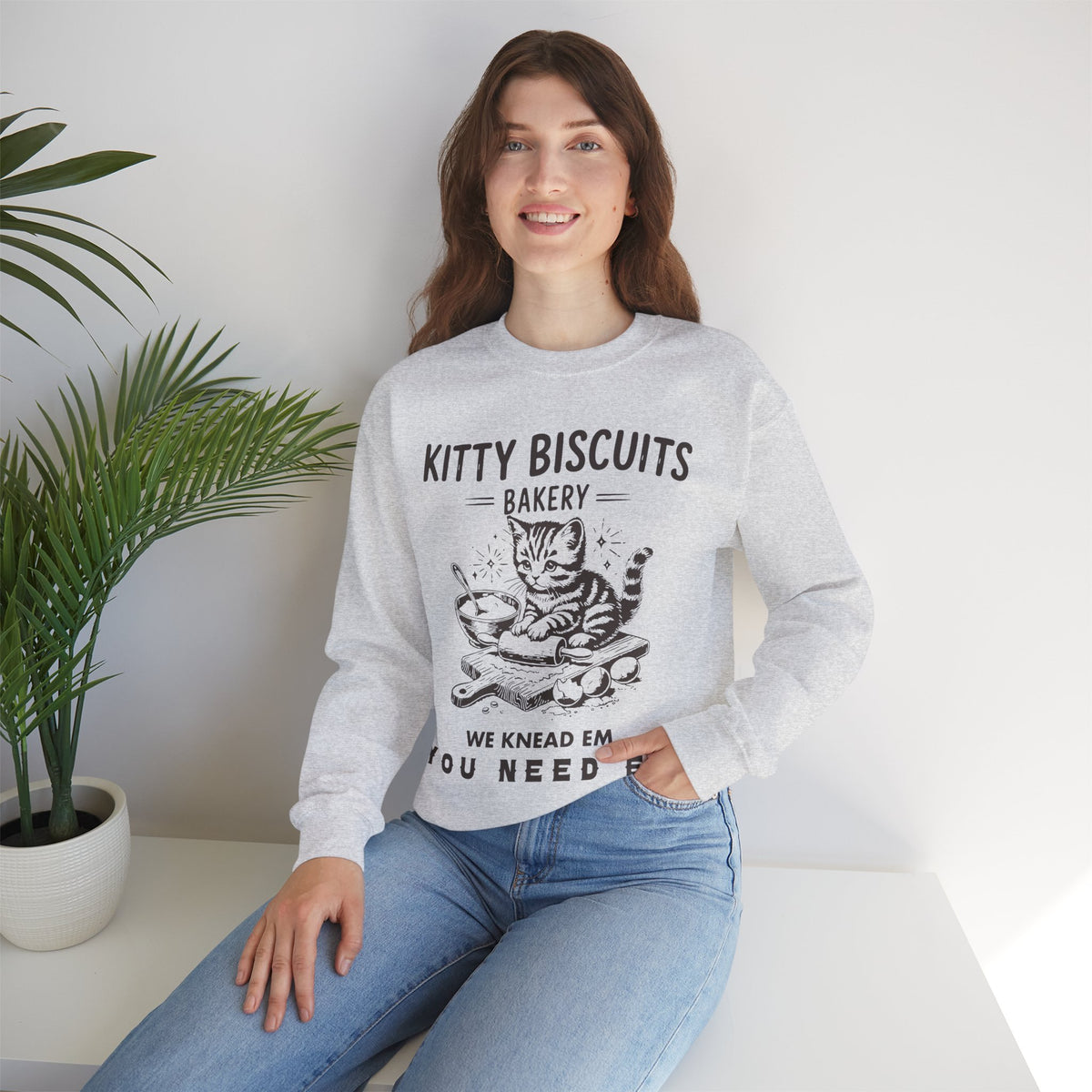 Kitty Biscuits Bakery – Gildan Heavy Blend | Trendy Women’s and Men's Soft Sweatshirt. Direct to Garment. Printed & Shipped in the USA. Unisex Sizes.