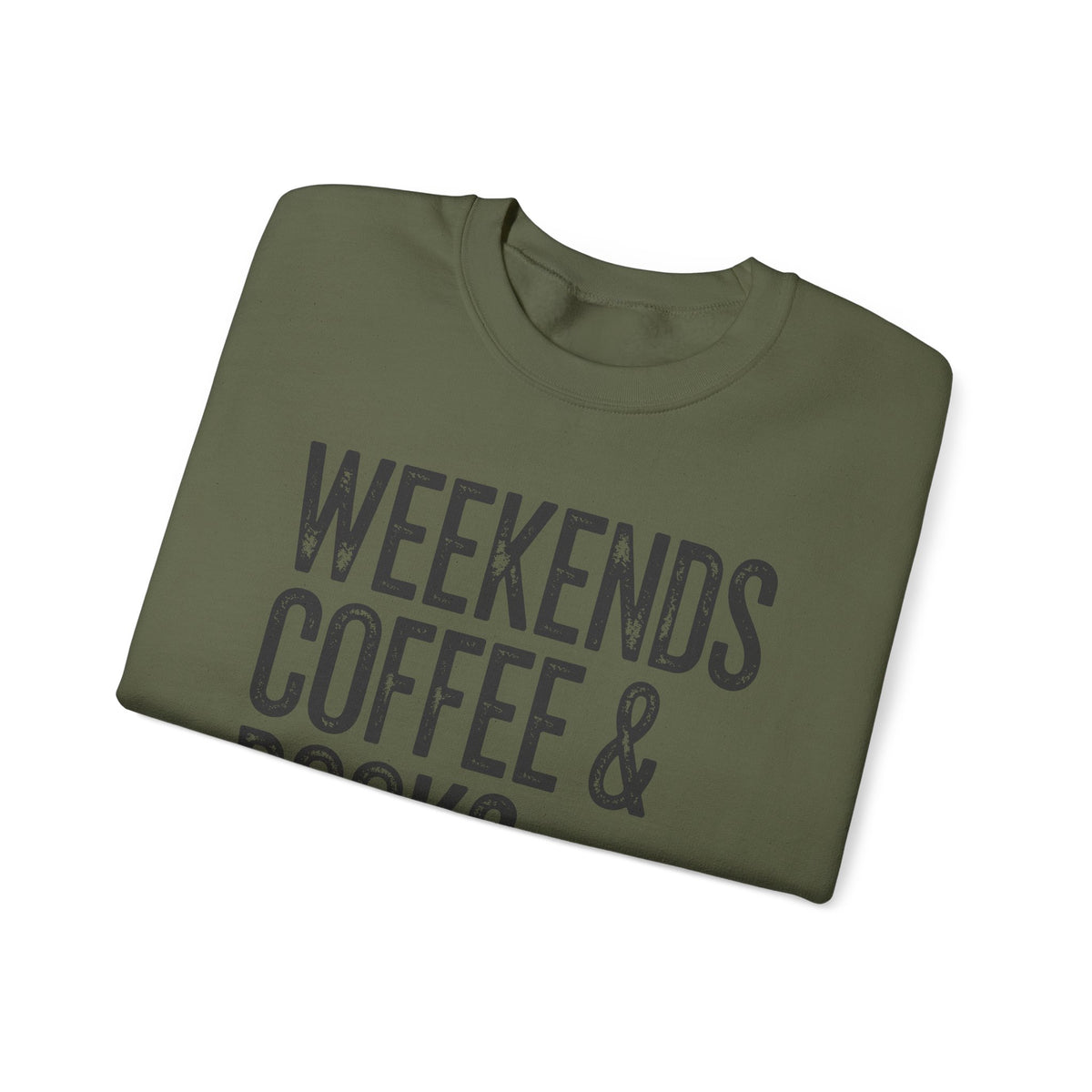 Weekends, Coffee & Books, Vintage – Gildan Heavy Blend | Trendy Women’s and Men's Soft Sweatshirt. Direct to Garment. Printed & Shipped in the USA. Unisex Sizes.