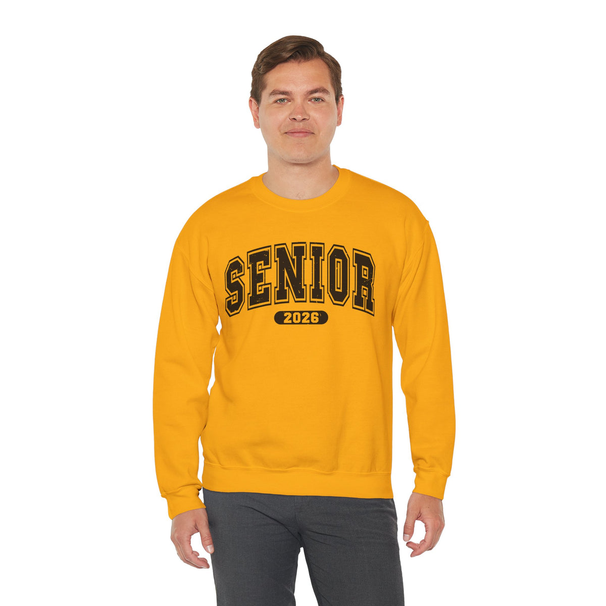 Senior 2026, Varsity – Gildan Heavy Blend | Trendy Women’s and Men's Soft Sweatshirt. Direct to Garment. Printed & Shipped in the USA. Unisex Sizes.