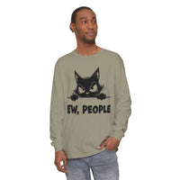 Ew People, Grumpy Cat - Comfort Colors | Trendy Women's and Men's Long Sleeve T-Shirt. Direct to Garment. Printed & Shipped in the USA. Unisex Sizes.