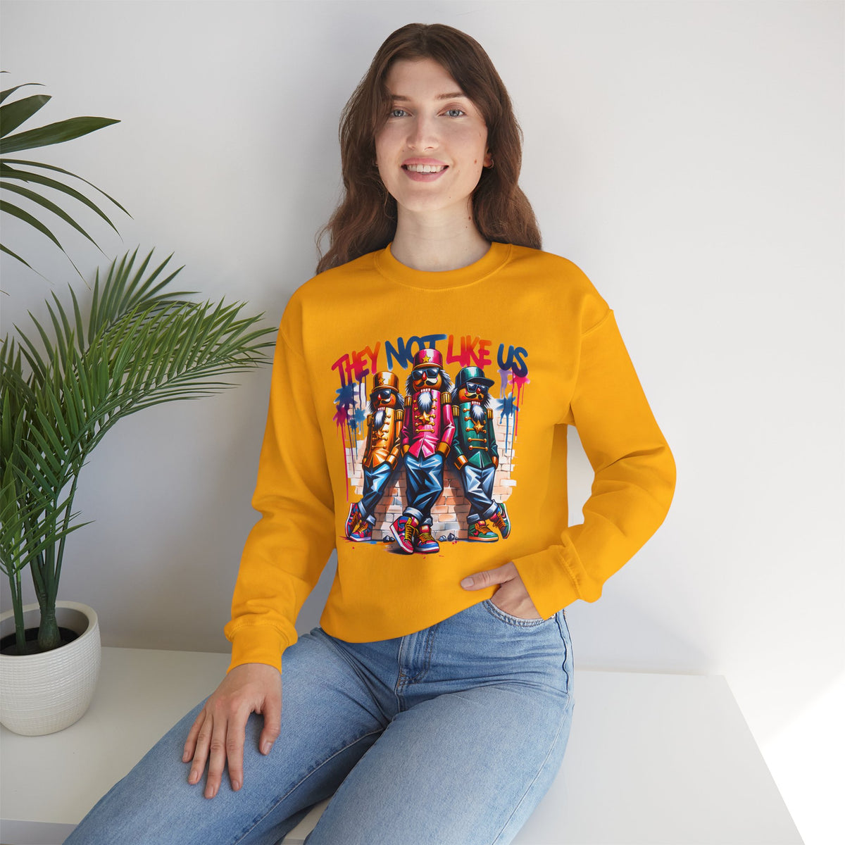They Not Like Us Nutcracker Trio Christmas – Gildan Heavy Blend | Trendy Women’s and Men's Soft Sweatshirt. Direct to Garment. Printed & Shipped in the USA. Unisex Sizes.