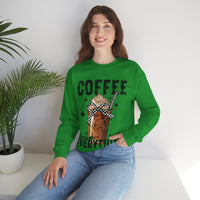 Coffee Changes Everything, Iced Coffee, Coffee Lovers – Gildan Heavy Blend | Trendy Women’s Soft Sweatshirt. Direct to Garment. Printed & Shipped in the USA. Unisex Sizes.
