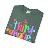Coquette Third Grade Pencil Bow - Comfort Colors | Trendy Women's T-Shirt. Direct to Garment. Printed & Shipped in the USA. Unisex Sizes.