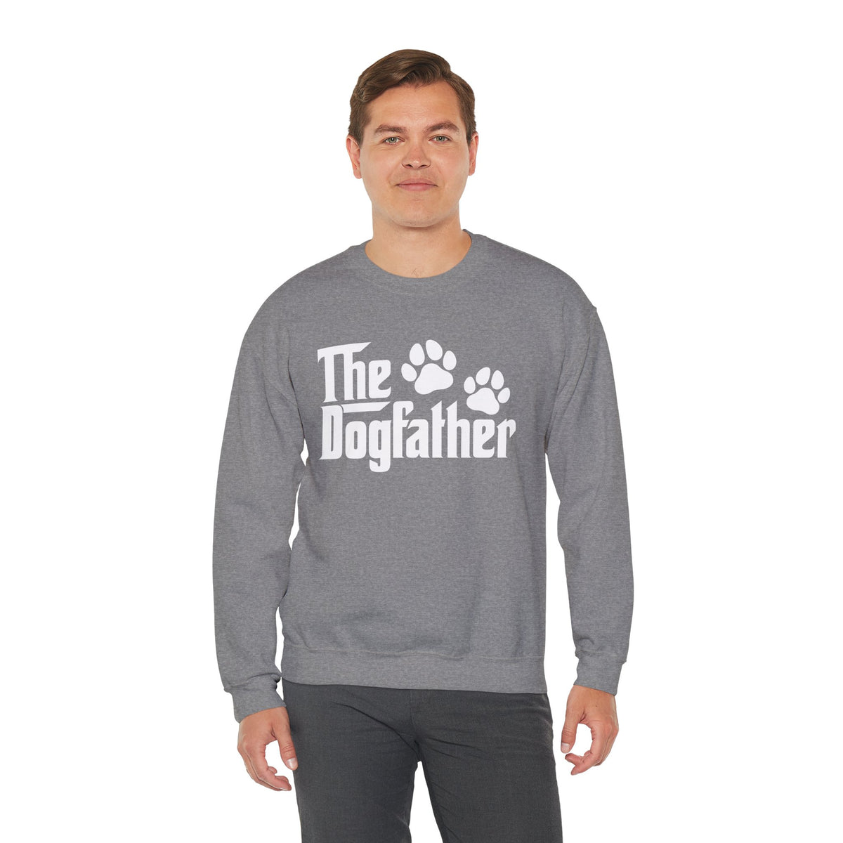 The DogFather – Gildan Heavy Blend | Trendy Men's Soft Sweatshirt. Direct to Garment. Printed & Shipped in the USA. Unisex Sizes.