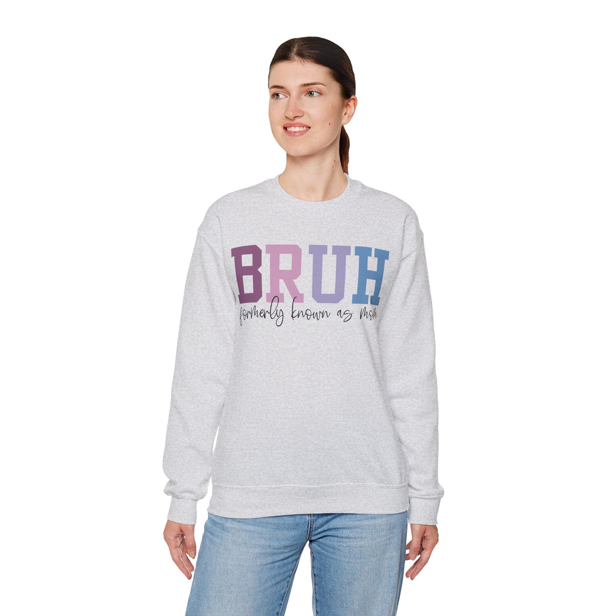 BRUH Formerly Known As Mom – Gildan Heavy Blend | Trendy Women’s Soft Sweatshirt. Direct to Garment. Printed & Shipped in the USA. Unisex Sizes.