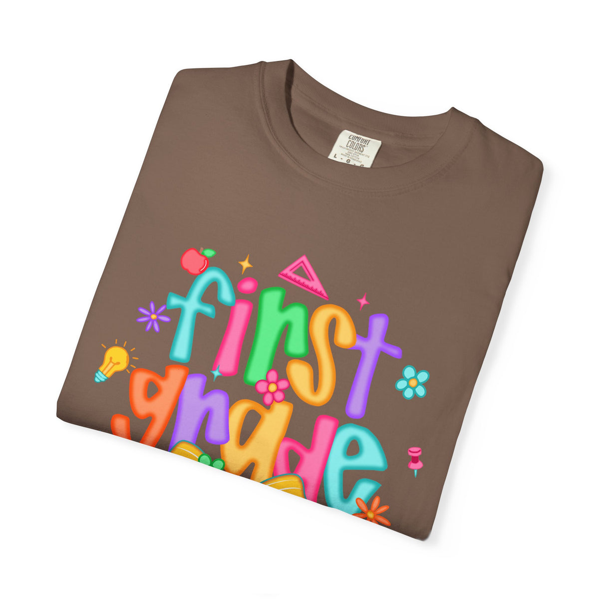 Coquette First Grade Pencil Bow - Comfort Colors | Trendy Women's T-Shirt. Direct to Garment. Printed & Shipped in the USA. Unisex Sizes.