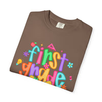 Coquette First Grade Pencil Bow - Comfort Colors | Trendy Women's T-Shirt. Direct to Garment. Printed & Shipped in the USA. Unisex Sizes.
