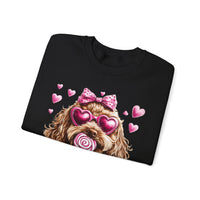 Goldendoodle Love – Gildan Heavy Blend | Trendy Women’s Soft Sweatshirt. Direct to Garment. Printed & Shipped in the USA. Unisex Sizes.