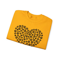 Dog Paw Heart – Gildan Heavy Blend | Trendy Women’s Soft Sweatshirt. Direct to Garment. Printed & Shipped in the USA. Unisex Sizes.