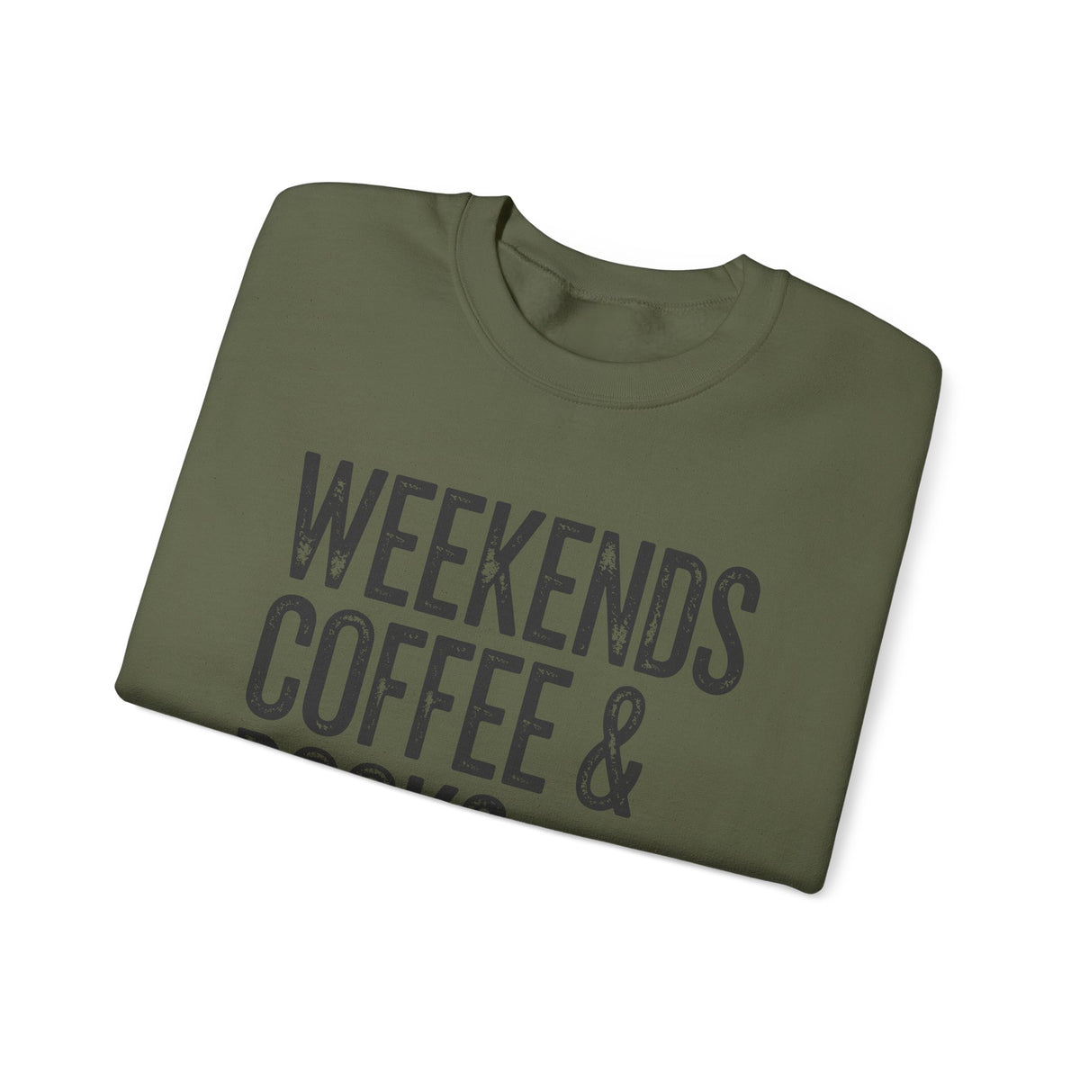 Weekends, Coffee & Books – Gildan Heavy Blend | Trendy Women’s and Men's Soft Sweatshirt. Direct to Garment. Printed & Shipped in the USA. Unisex Sizes.