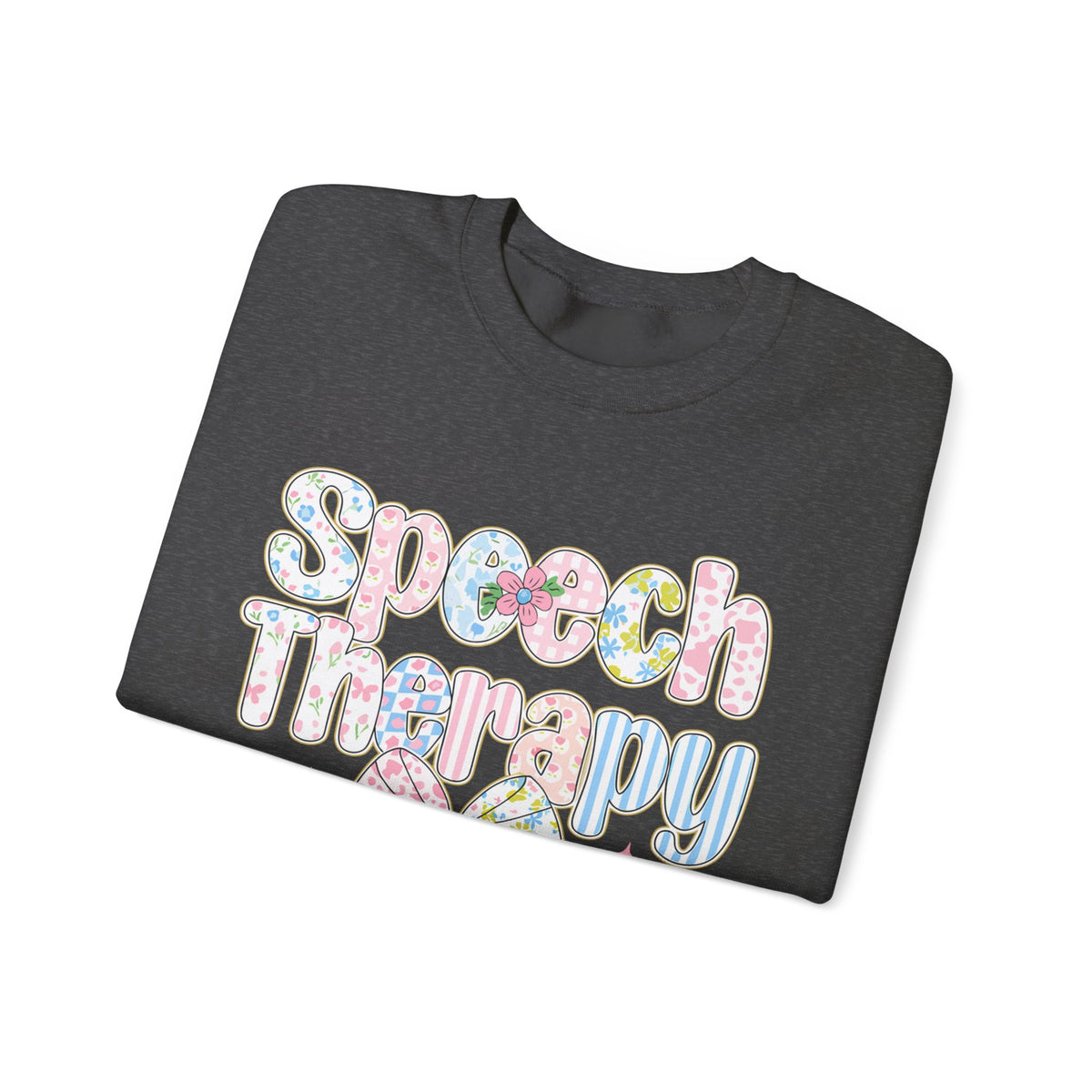 Speech Therapy - Pink Blue Coquette – Gildan Heavy Blend | Trendy Women’s Soft Sweatshirt. Direct to Garment. Printed & Shipped in the USA. Unisex Sizes.