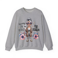 Retired Not Expired, Leopard Funny Grandma – Gildan Heavy Blend | Trendy Women’s Soft Sweatshirt. Direct to Garment. Printed & Shipped in the USA. Unisex Sizes.