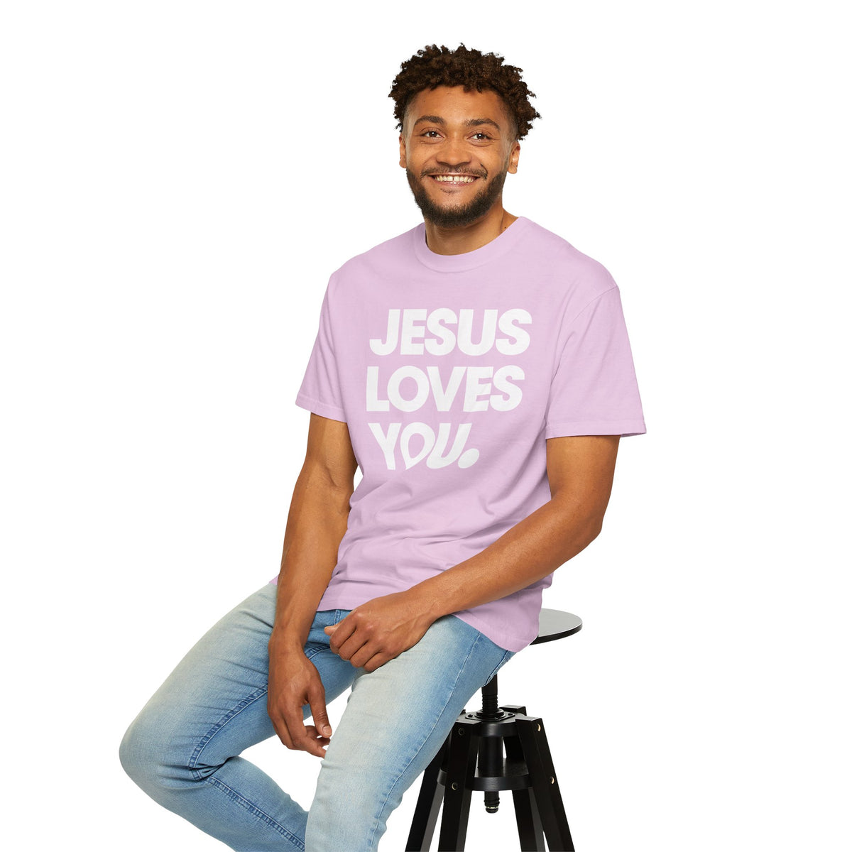 Jesus Loves You - Comfort Colors | Trendy Women's and Men's T-Shirt. Direct to Garment. Printed & Shipped in the USA. Unisex Sizes.