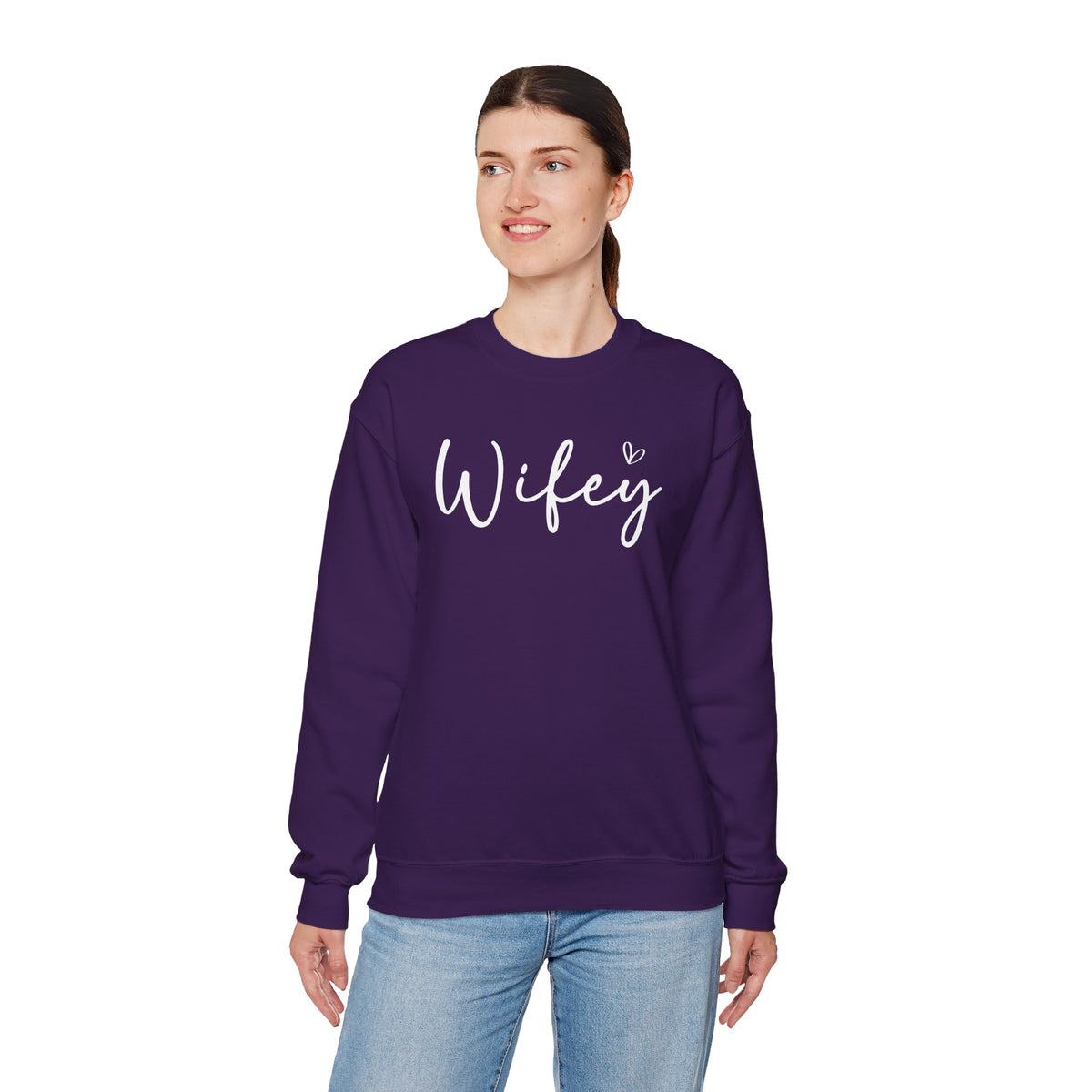 Wifey – Gildan Heavy Blend | Trendy Women’s Soft Sweatshirt. Direct to Garment. Printed & Shipped in the USA. Unisex Sizes.