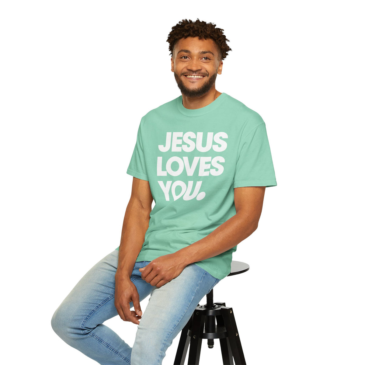 Jesus Loves You - Comfort Colors | Trendy Women's and Men's T-Shirt. Direct to Garment. Printed & Shipped in the USA. Unisex Sizes.