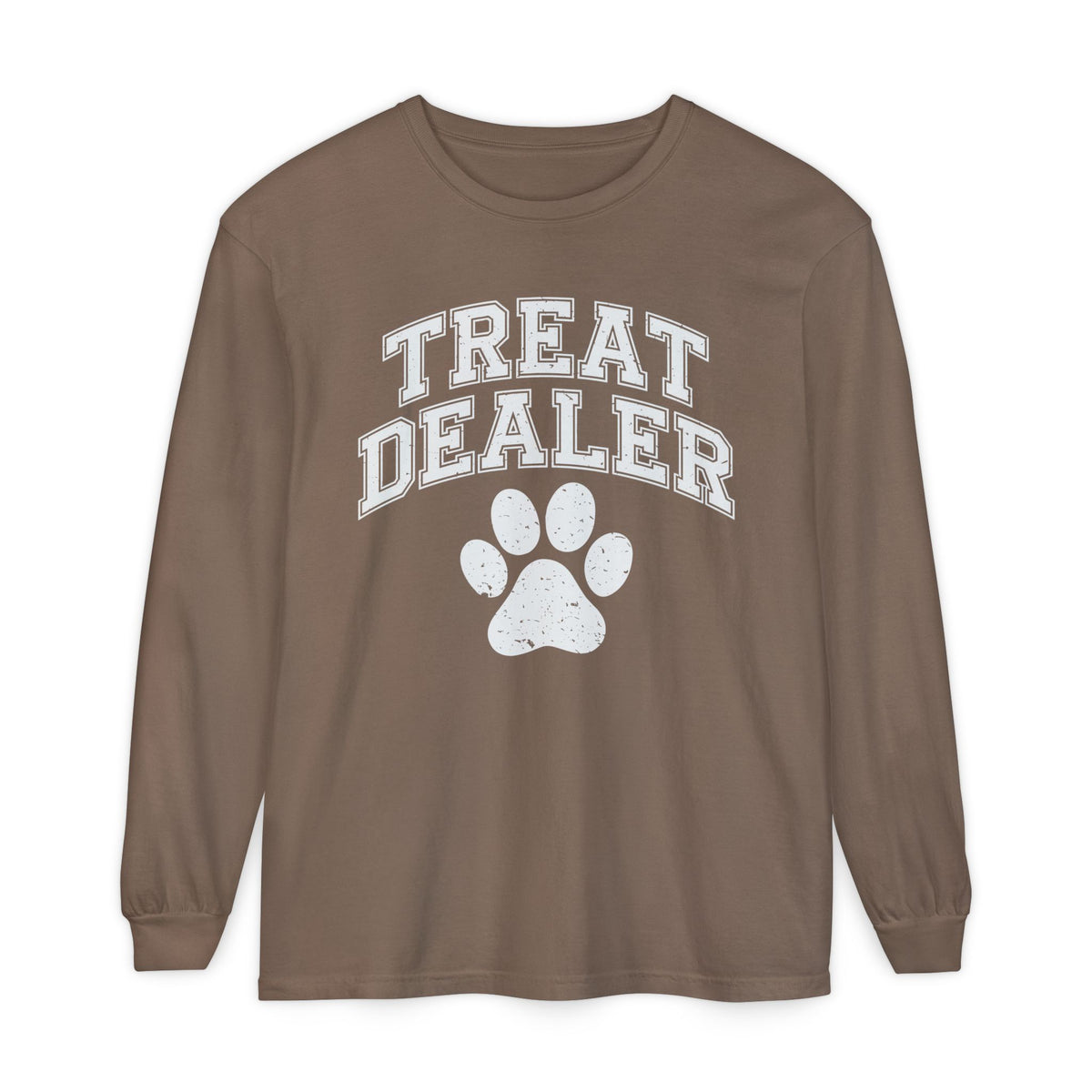Treat Dealer, Dog Lover - Comfort Colors | Trendy Women's and Men's Long Sleeve T-Shirt. Direct to Garment. Printed & Shipped in the USA. Unisex Sizes.