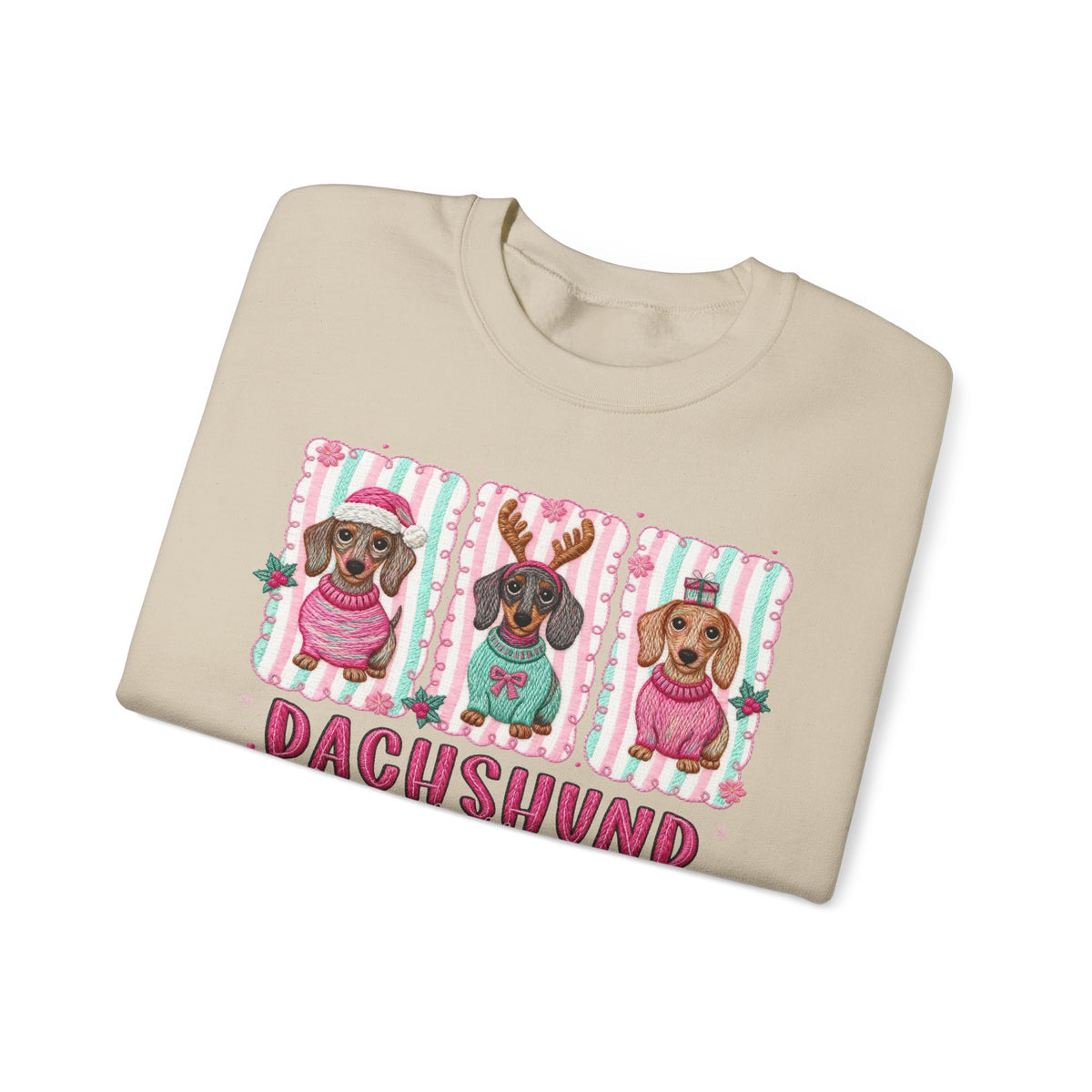 Dachshund Through the Snow – Gildan Heavy Blend | Trendy Women’s Soft Sweatshirt. Direct to Garment. Printed & Shipped in the USA. Unisex Sizes.