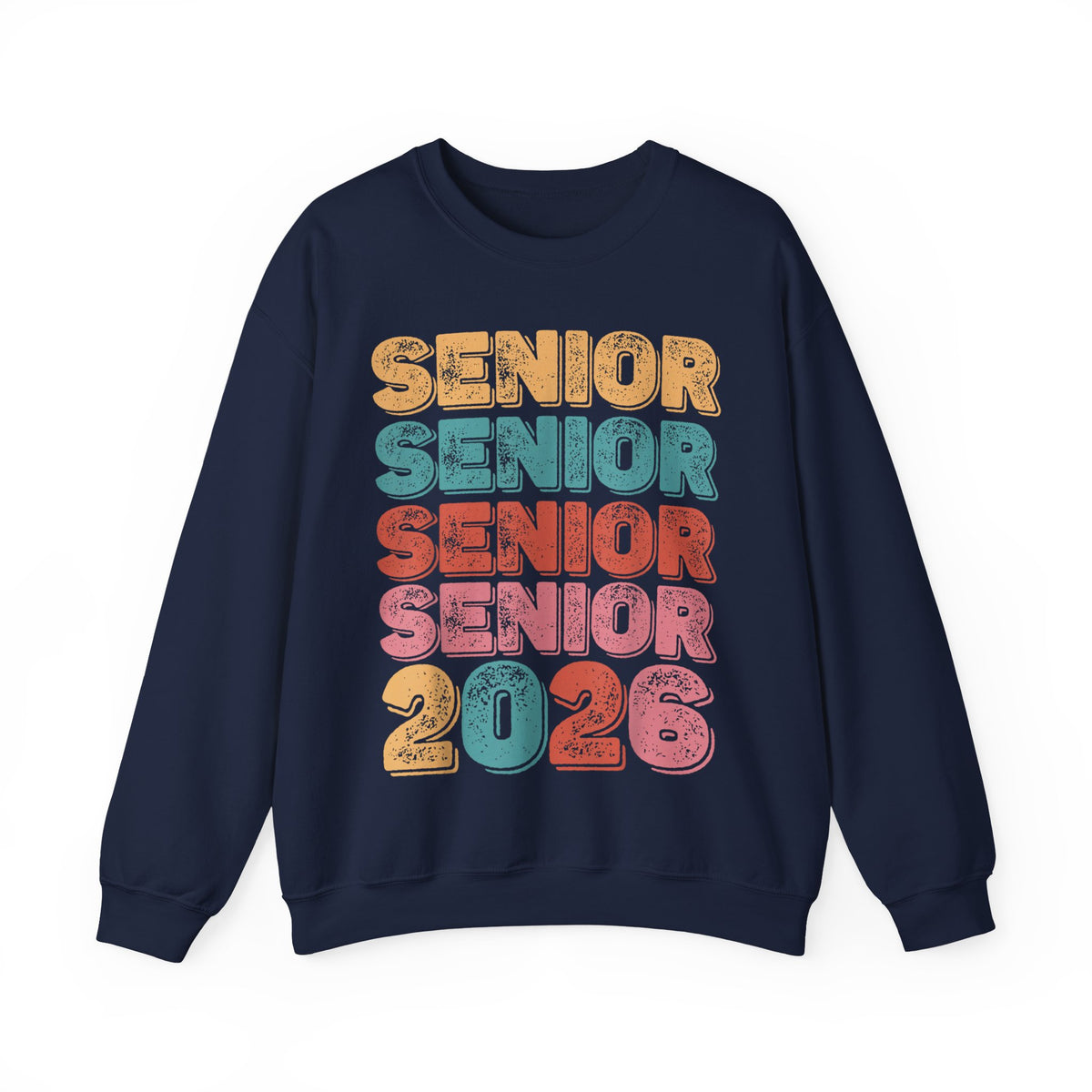 Senior Class of 2026 Retro – Gildan Heavy Blend | Trendy Men's and Women’s Soft Sweatshirt. Direct to Garment. Printed & Shipped in the USA. Unisex Sizes.