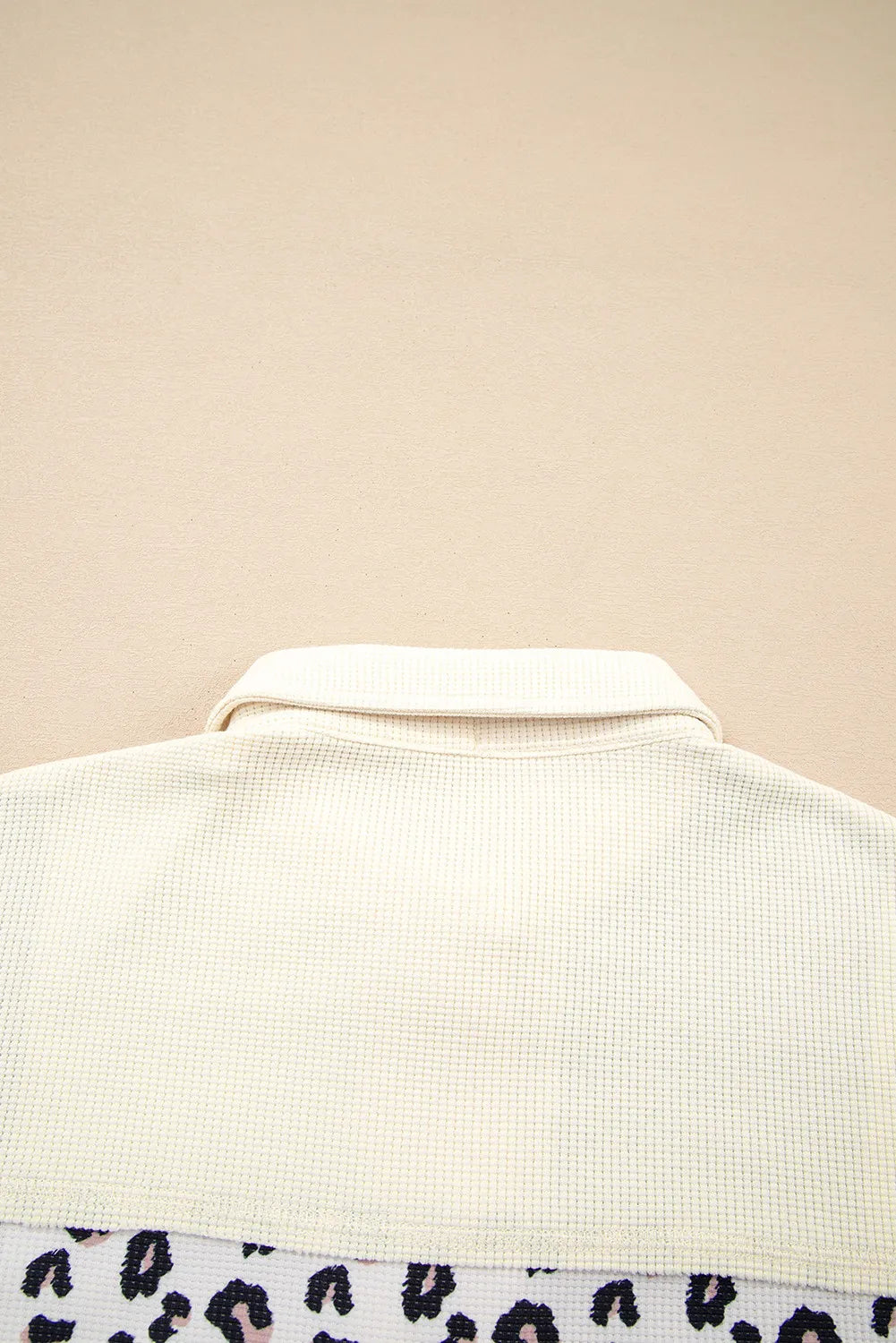 Khaki & Leopard Patchwork Quilted Button-Front Lightweight Jacket with Pockets