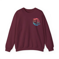 Sun Salt Sand, Beach Sunset - Front & Back Print – Gildan Heavy Blend | Trendy Women’s and Men's Soft Sweatshirt. Direct to Garment. Printed & Shipped in the USA. Unisex Sizes.