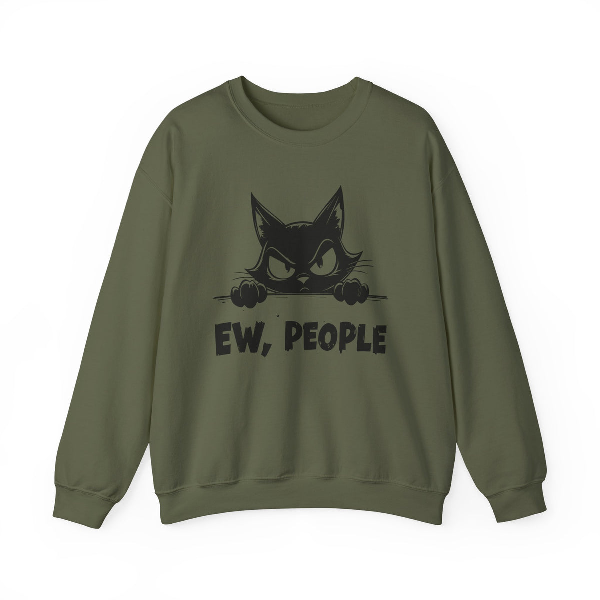 Ew, People Grumpy Cat – Gildan Heavy Blend | Trendy Men's and Women’s Soft Sweatshirt. Direct to Garment. Printed & Shipped in the USA. Unisex Sizes.