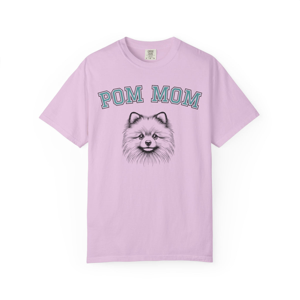 Pom Mom, Varsity - Comfort Colors | Trendy Women's T-Shirt. Direct to Garment. Printed & Shipped in the USA. Unisex Sizes.